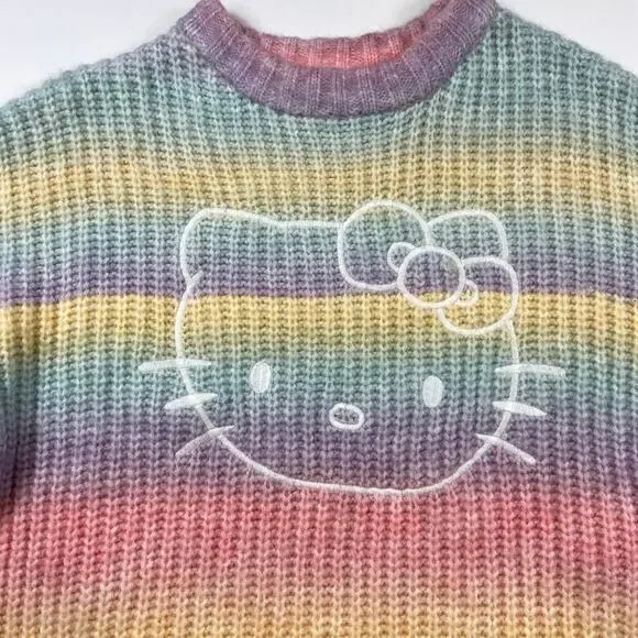 Hello Kitty Forever 21 Sweater New with tag Stripe Multicolor Sweater Sz Small - Picture 5 of 11